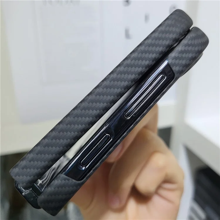 Для чехла Samsung Galaxy Z Flip5 5G 600D Тонкая текстура Металлический каркас объектива Aramid Fiber Корпус телефона