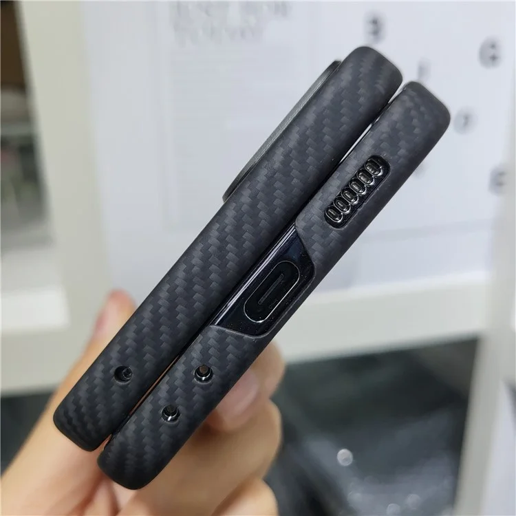 Для чехла Samsung Galaxy Z Flip5 5G 600D Тонкая текстура Металлический каркас объектива Aramid Fiber Корпус телефона