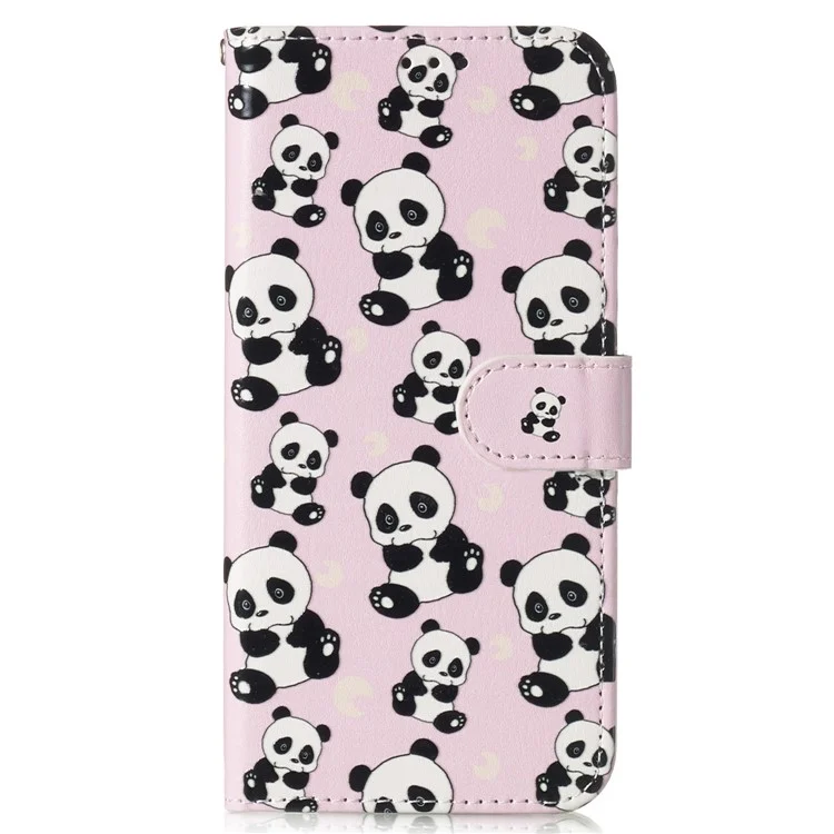 For Samsung Galaxy A35 5G Leather Wallet Case Magnetic Closure Pattern Phone Cover - Panda