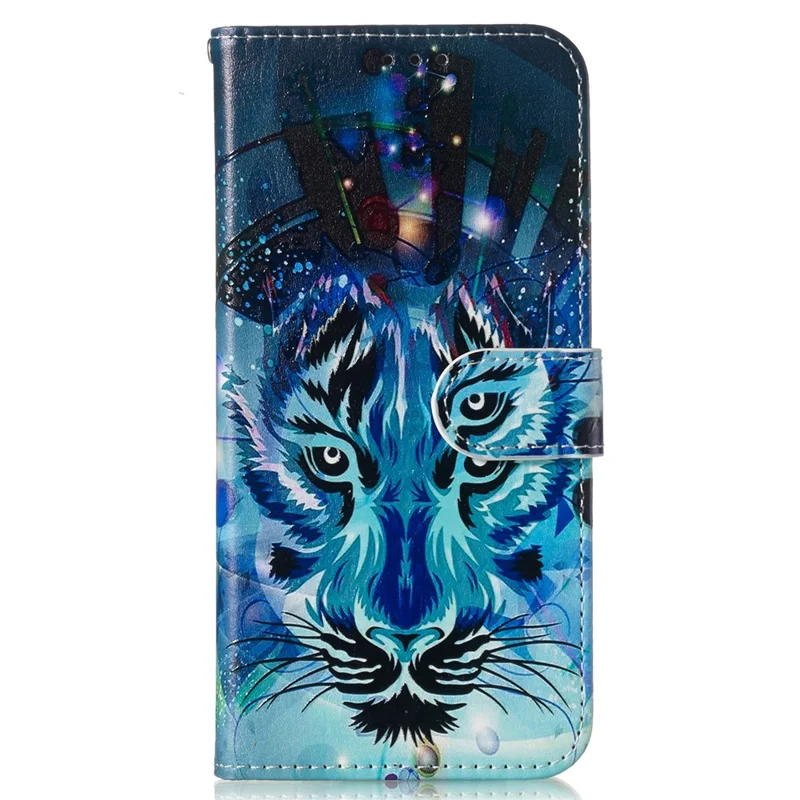 For Samsung Galaxy A35 5G Leather Wallet Case Magnetic Closure Pattern Phone Cover - Wolf