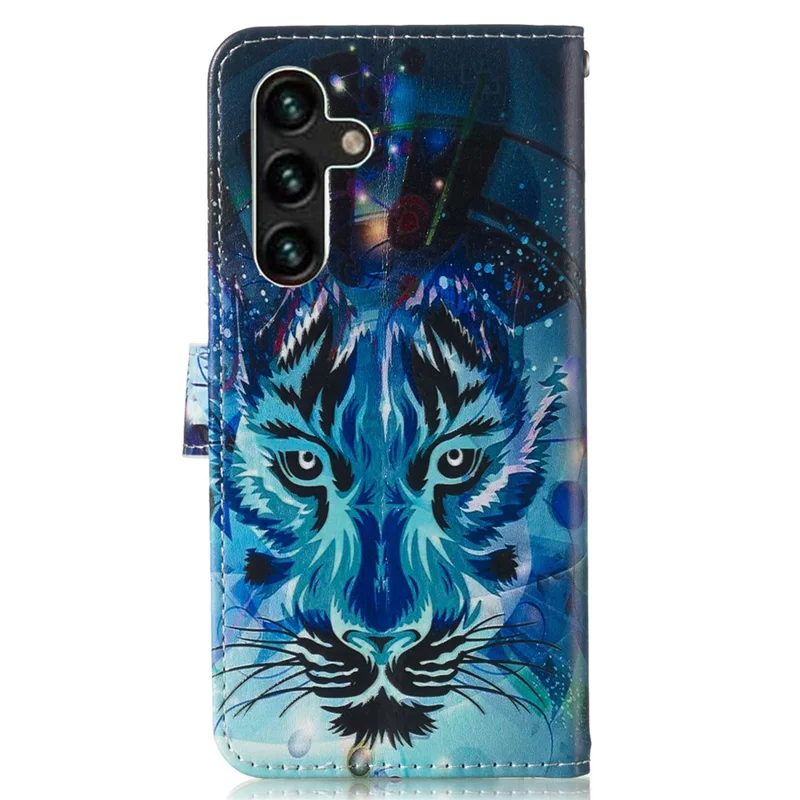 For Samsung Galaxy A35 5G Leather Wallet Case Magnetic Closure Pattern Phone Cover - Wolf