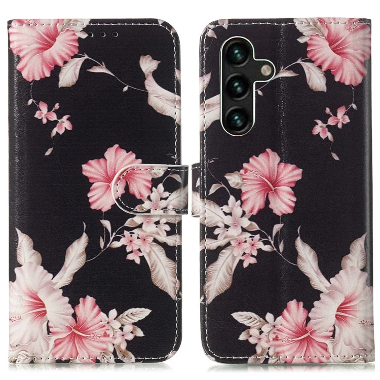 Para Samsung Galaxy A35 5G Funda de Cuero Cartera Patrón Impreso Folio Funda de Teléfono - Rhododendron
