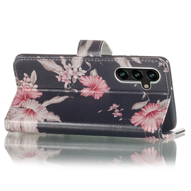 Para Samsung Galaxy A35 5G Funda de Cuero Cartera Patrón Impreso Folio Funda de Teléfono - Rhododendron