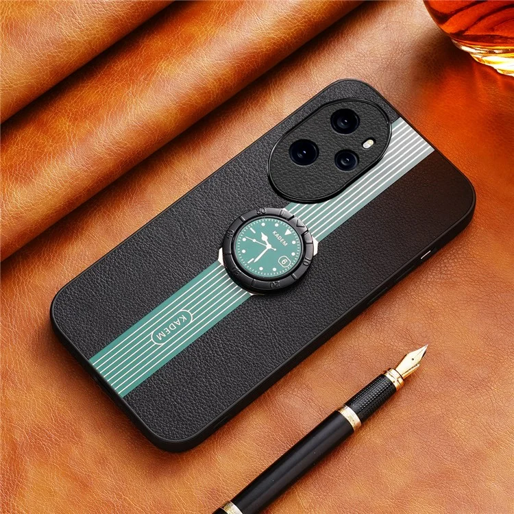 KADEM For Honor 100 Pro 5G Cell Phone Case Ring Kickstand Watch Pattern Back Cover - Verde
