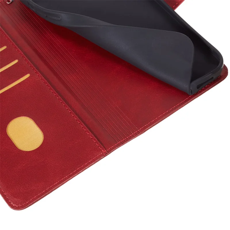 Phone Case for Samsung Galaxy S24 Magnetic Clasp PU Leather Wallet Phone Cover - Red