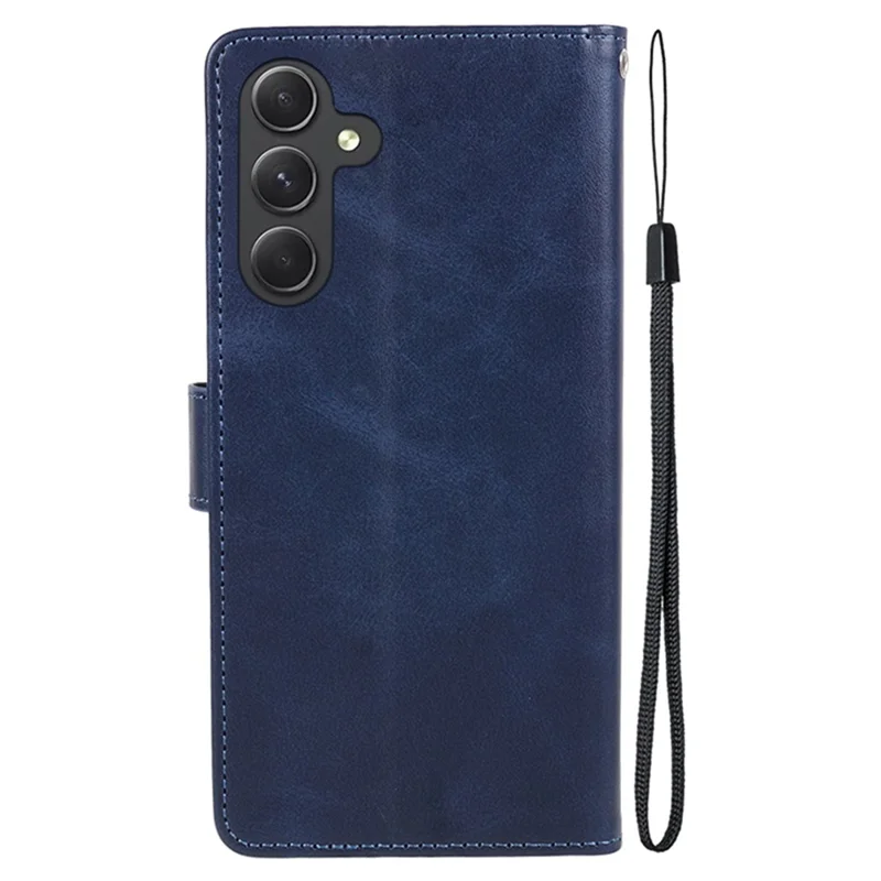Phone Case for Samsung Galaxy S24 Magnetic Clasp PU Leather Wallet Phone Cover - Blue