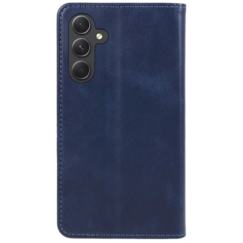 For Samsung Galaxy S24+ PU Leather Case Business Style Magnetic Cell Phone Cover - Blue