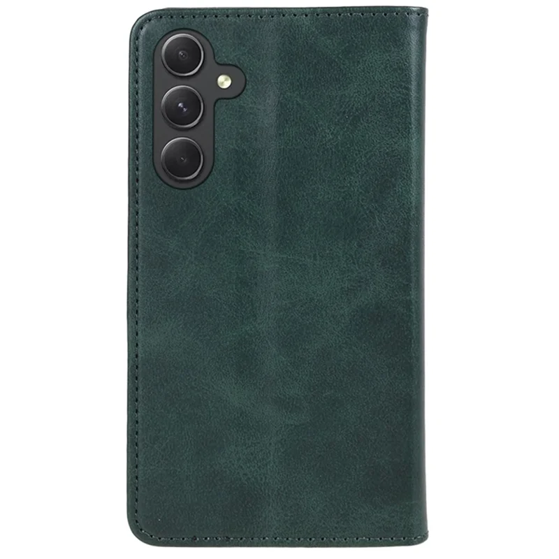 For Samsung Galaxy S24+ PU Leather Case Business Style Magnetic Cell Phone Cover - Green