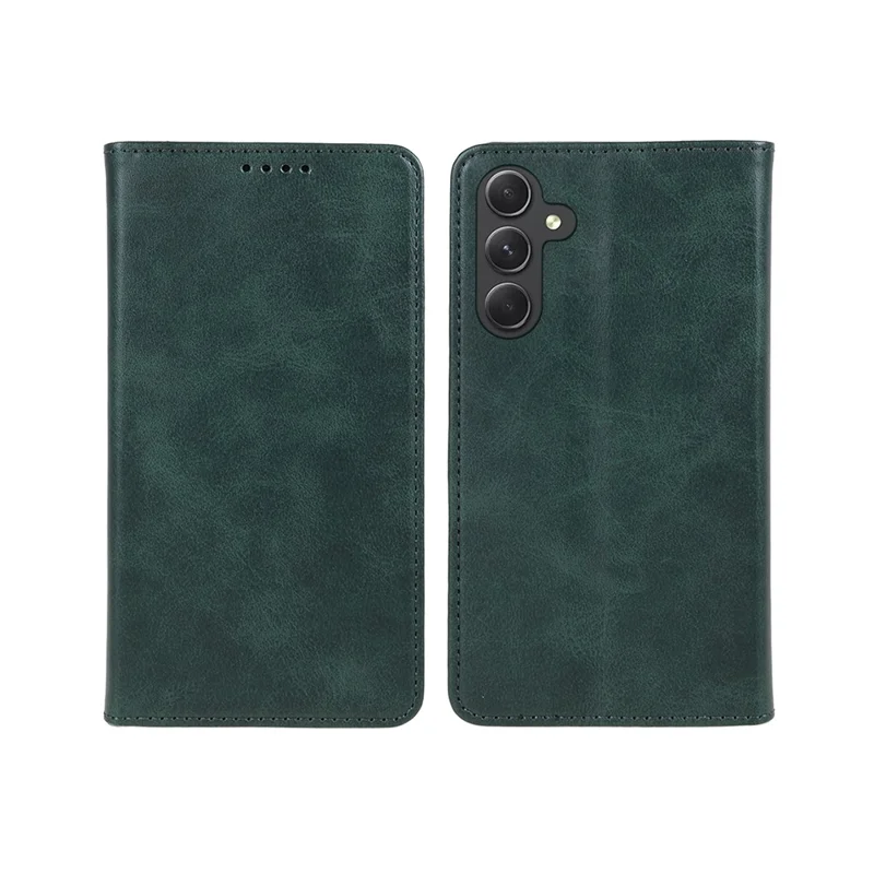 For Samsung Galaxy S24 Case Anti-Scratch TPU + PU Leather Mobile Phone Cover - Green