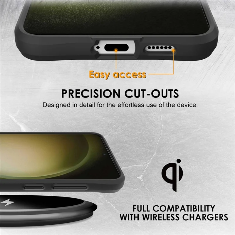 Combat X Mode Series for Samsung Galaxy S24 Cell Phone Case Four Corner Anti-drop Cover - Black