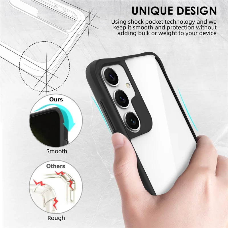 Combat X Mode Series for Samsung Galaxy S24 Cell Phone Case Four Corner Anti-drop Cover - Black