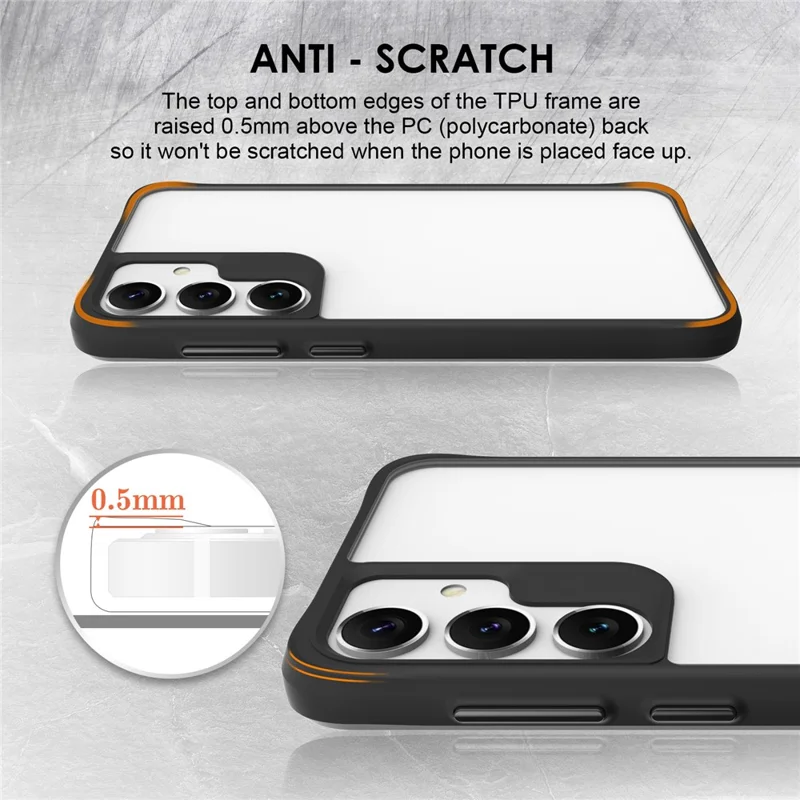 Combat X Mode Series for Samsung Galaxy S24 Cell Phone Case Four Corner Anti-drop Cover - Black