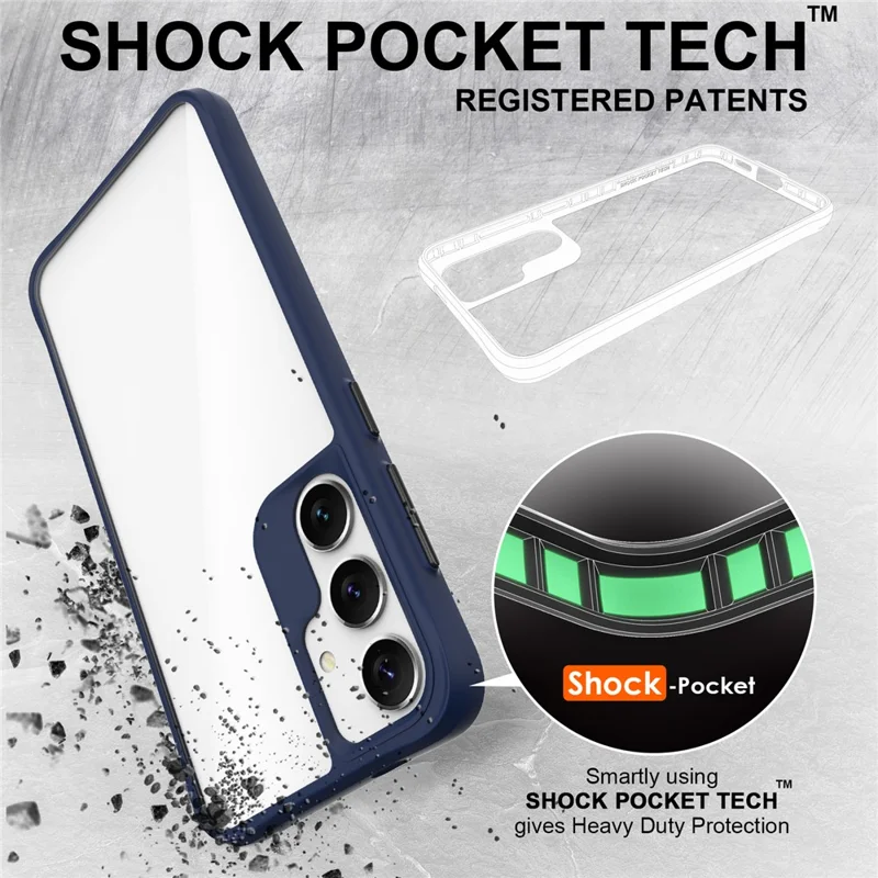 Combat X Mode Series para Samsung Galaxy S24+ Funda de teléfono celular, carcasa antigolpes de TPU+PC - Azul