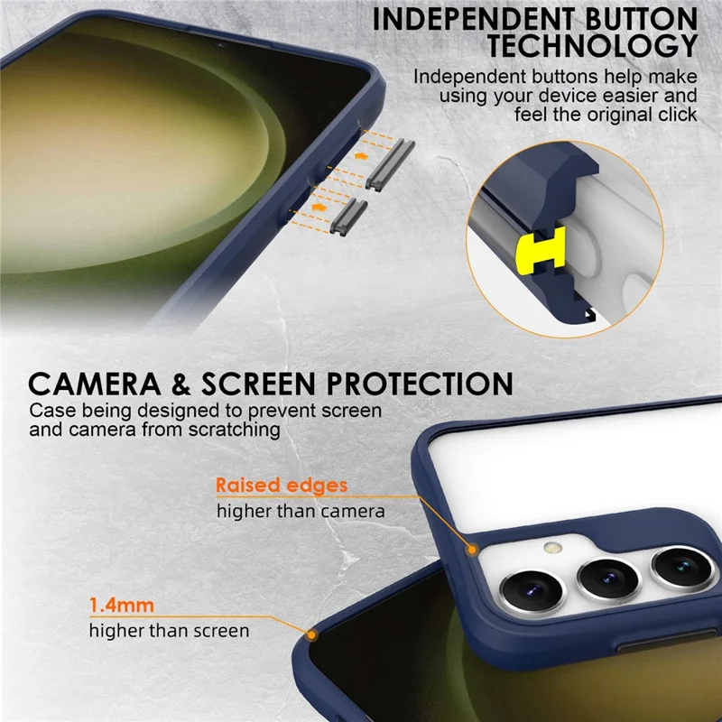 Combat X Mode Series para Samsung Galaxy S24+ Funda de teléfono celular, carcasa antigolpes de TPU+PC - Azul