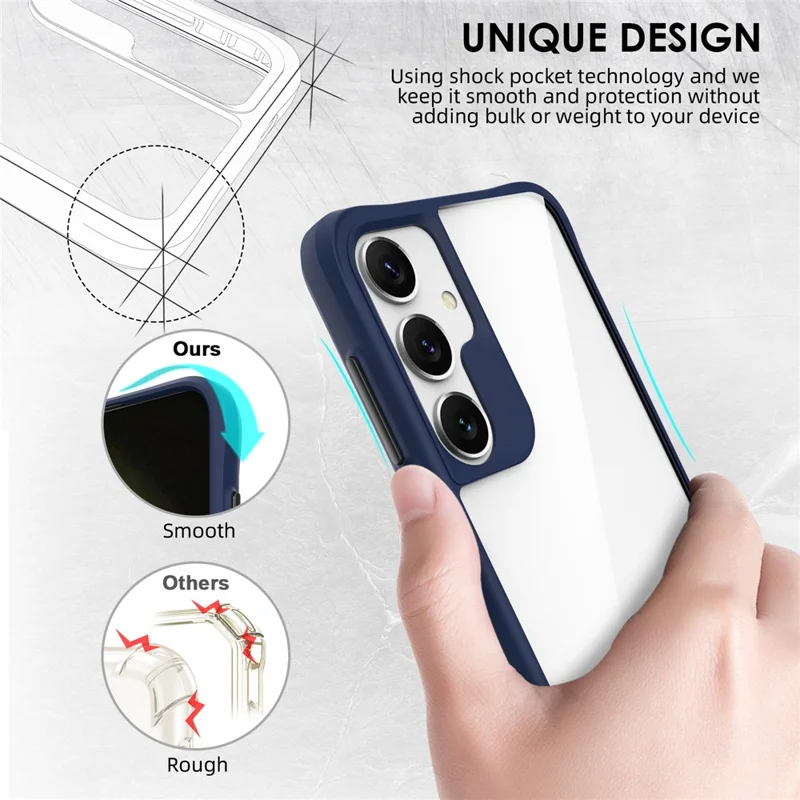 Combat X Mode Series para Samsung Galaxy S24+ Funda de teléfono celular, carcasa antigolpes de TPU+PC - Azul