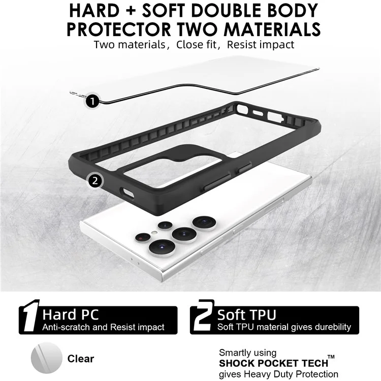 Série Combat X Mode pour étui de téléphone portable Samsung Galaxy S24 Ultra - Noir