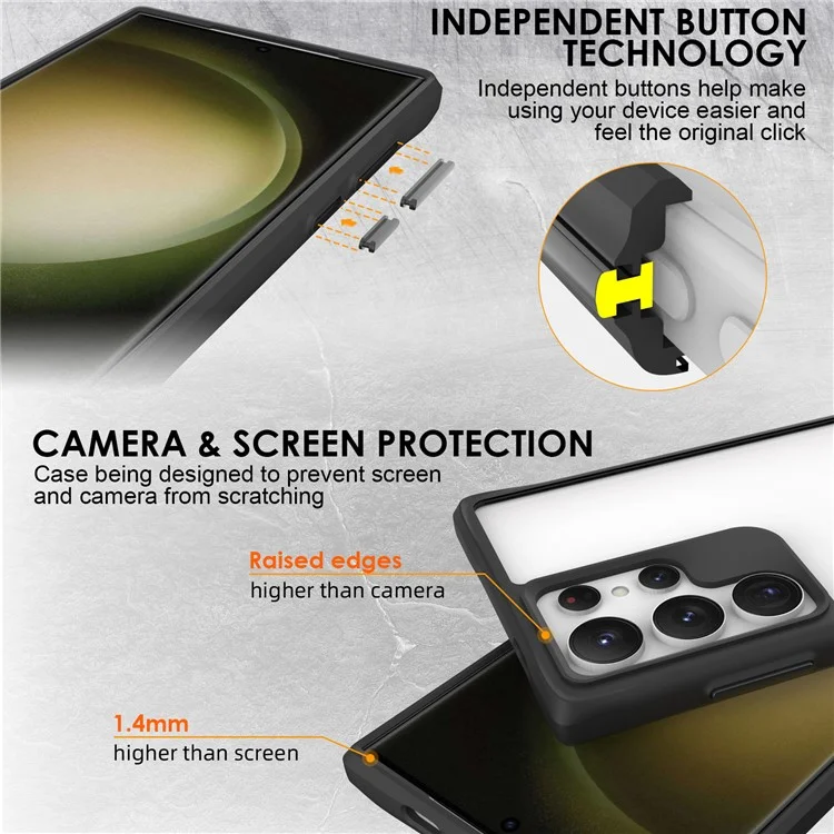 Série Combat X Mode pour étui de téléphone portable Samsung Galaxy S24 Ultra - Noir
