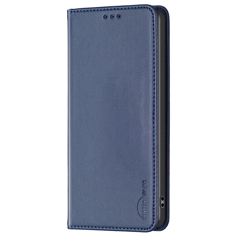 BINFEN COLOR BF18 For Honor 100 5G Cell Phone Case Card Holder Flip Stand Leather Cover - Blue