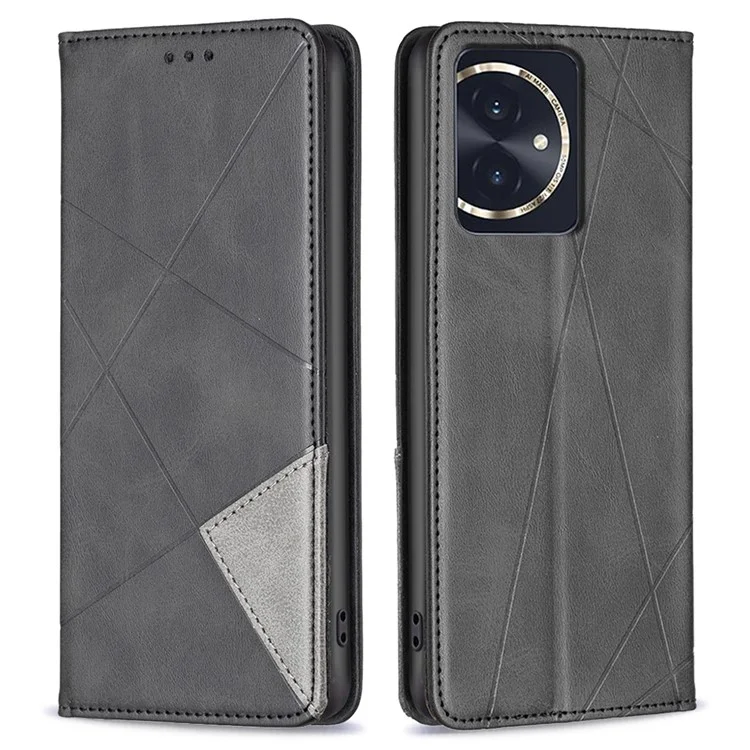 Funda para teléfono celular For Honor 100 5G - Negra, a prueba de golpes, de cuero PU con portacartas