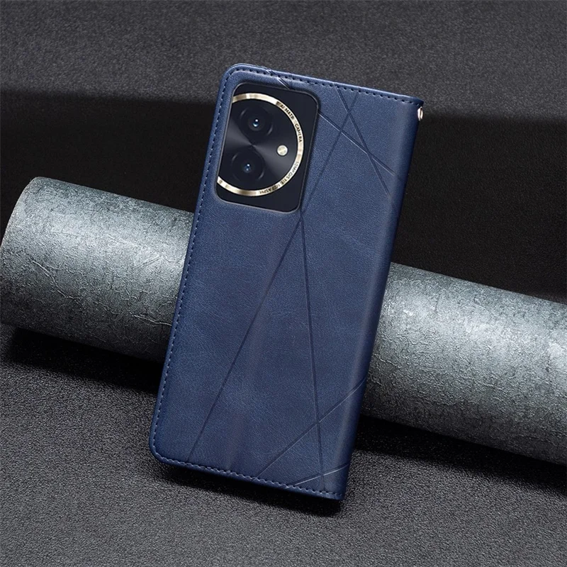 For Honor 100 5G Cell Phone Case Shockproof PU Leather Card Holder Cover - Blue