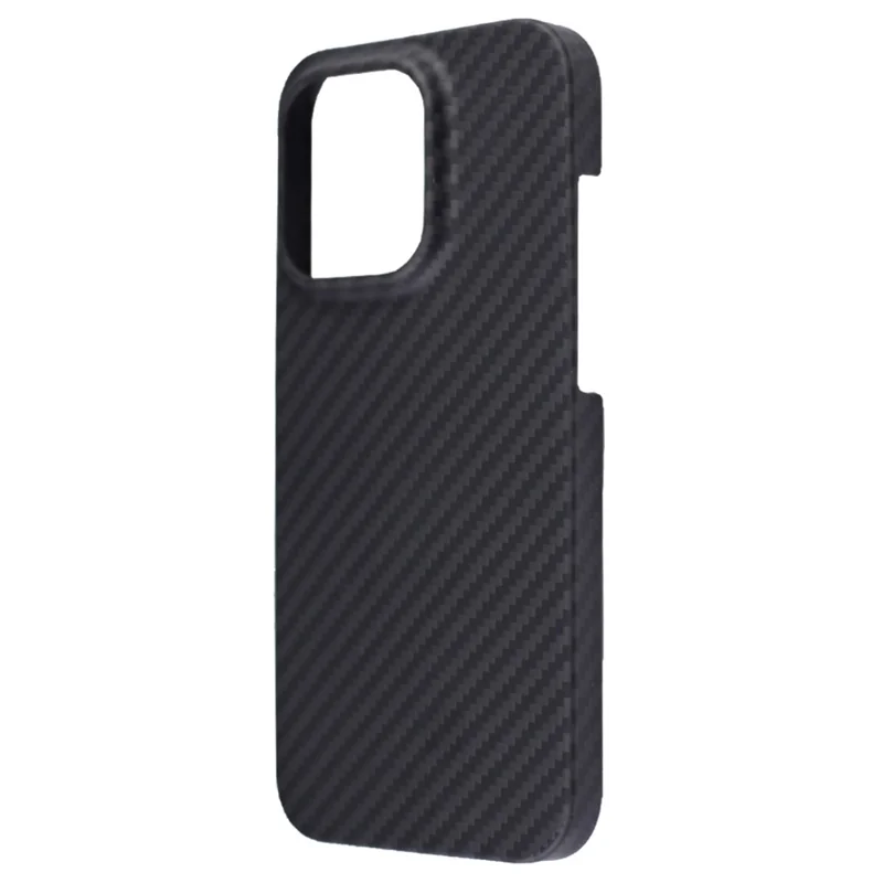 Custodia per iPhone 15 Pro Max, cover in fibra aramidica 1500D con texture ruvida - Nero