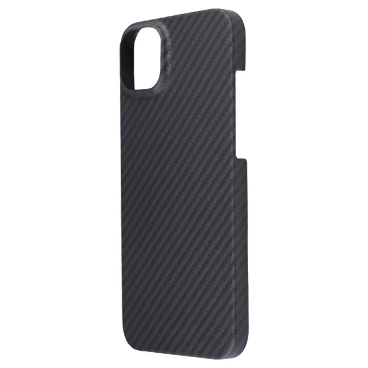 For iPhone 14 Plus Case 1500D Coarse Texture Big Lens Cutout Black Aramid Fiber Mobile Phone Shell