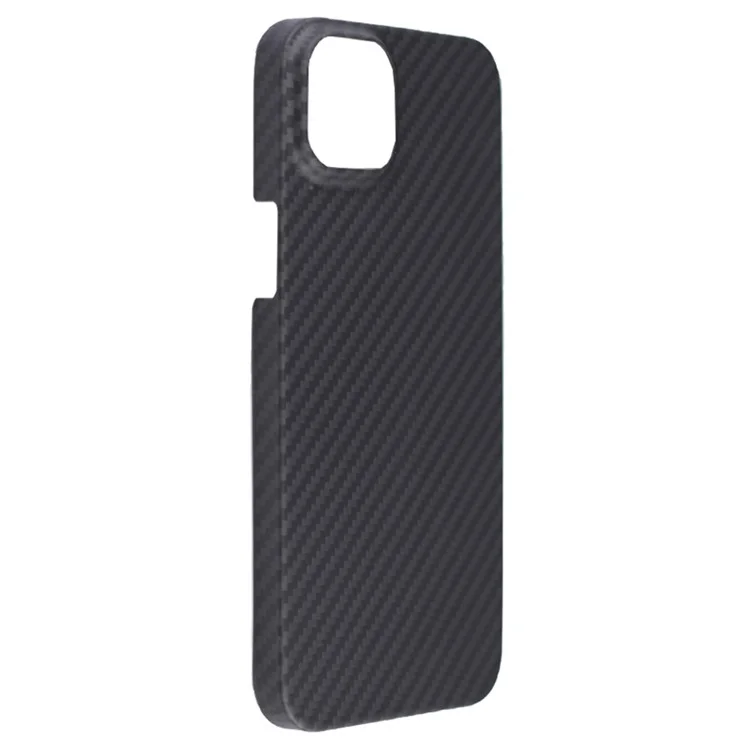 For iPhone 14 Plus Case 1500D Coarse Texture Big Lens Cutout Black Aramid Fiber Mobile Phone Shell