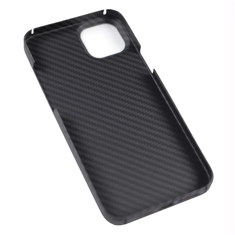 For iPhone 14 Plus Case 1500D Coarse Texture Big Lens Cutout Black Aramid Fiber Mobile Phone Shell