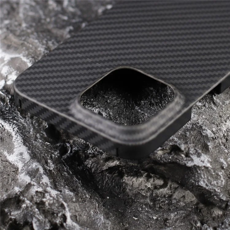 For iPhone 14 Plus Case 1500D Coarse Texture Big Lens Cutout Black Aramid Fiber Mobile Phone Shell