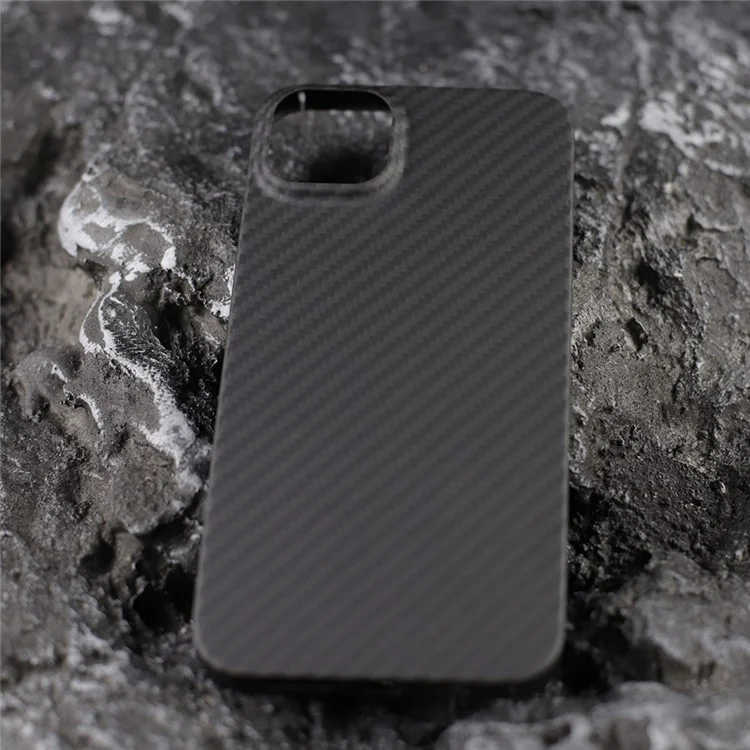 For iPhone 14 Plus Case 1500D Coarse Texture Big Lens Cutout Black Aramid Fiber Mobile Phone Shell