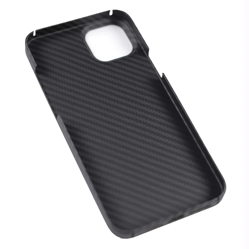 For iPhone 15 Case 1500D Coarse Texture Aramid Fiber Black Cell Phone Shell with Big Lens Cutout
