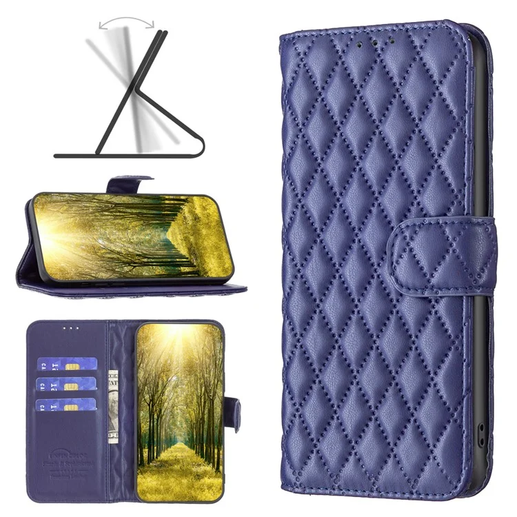 BINFEN COLOR BF Style-14 For TECNO Spark Go 2024 4G / Spark 20C / Pop 8 Case Imprinted Leather Wallet Phone Cover - Blue