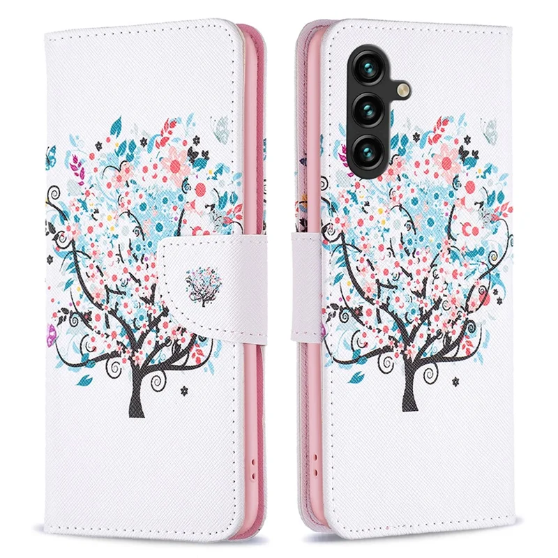 Para Samsung Galaxy A35 5G Funda de teléfono Funda de cuero PU Patrón Cartera - Árbol Floral