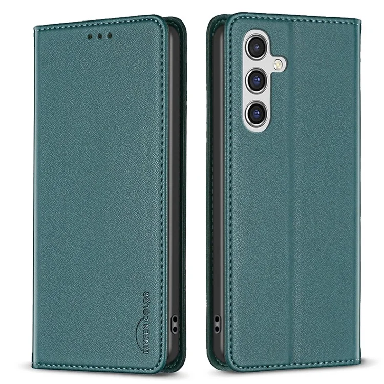 BINFEN COLOR BF18 Pour Étui Samsung Galaxy A35 5G en cuir PU avec porte-cartes - Vert