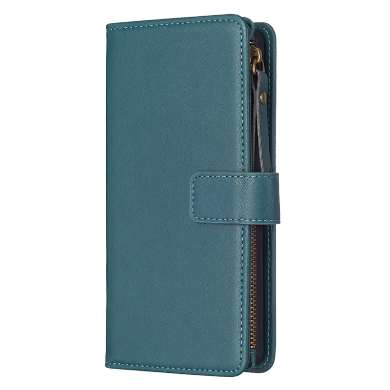 BF Style-19 For Samsung Galaxy A35 5G Case Zipper Pocket Phone Leather Cover - Green