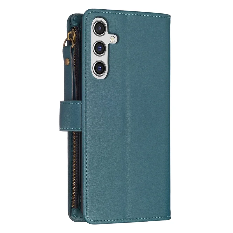 BF Style-19 For Samsung Galaxy A35 5G Case Zipper Pocket Phone Leather Cover - Green