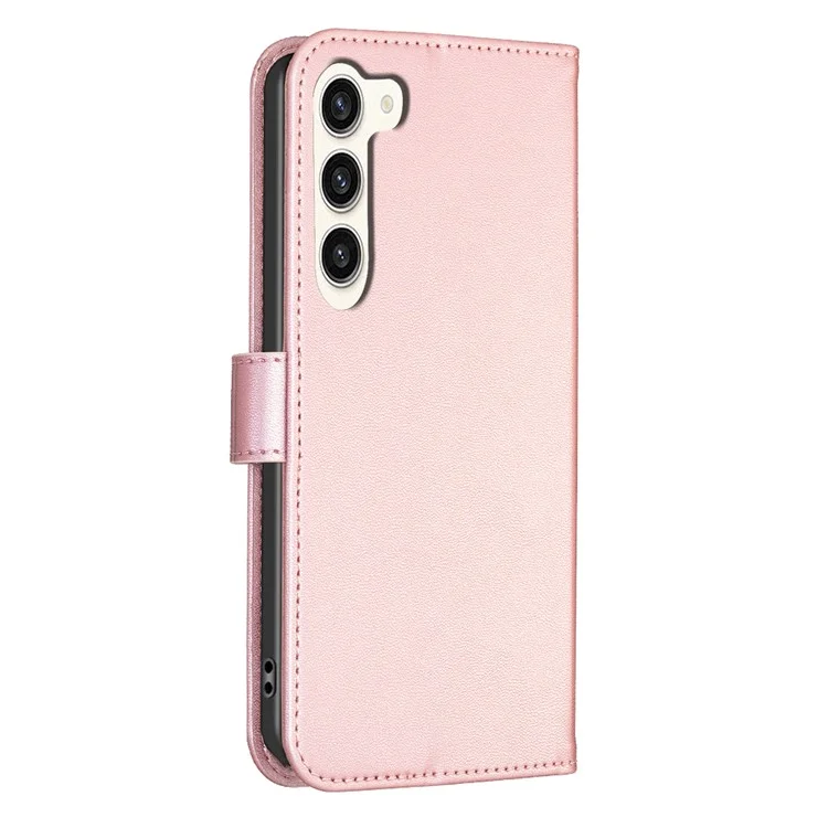 Funda de cuero para Samsung Galaxy S25 / S24 con tapa, estampada con trébol, con soporte - Rosa