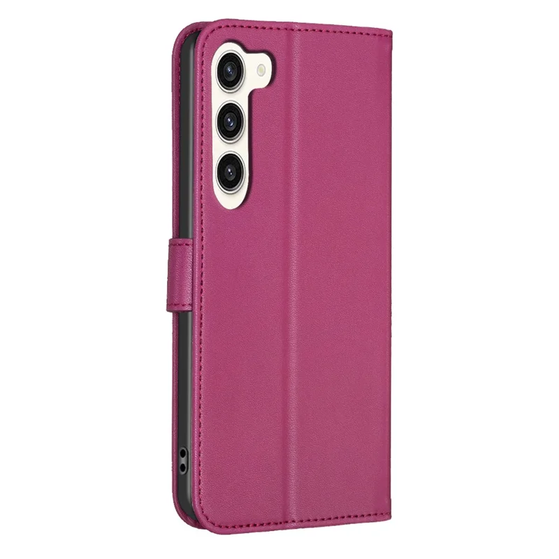 For Samsung Galaxy S25 / S24 Leather Flip Cover Clover Imprinted Stand Phone Case - Rose