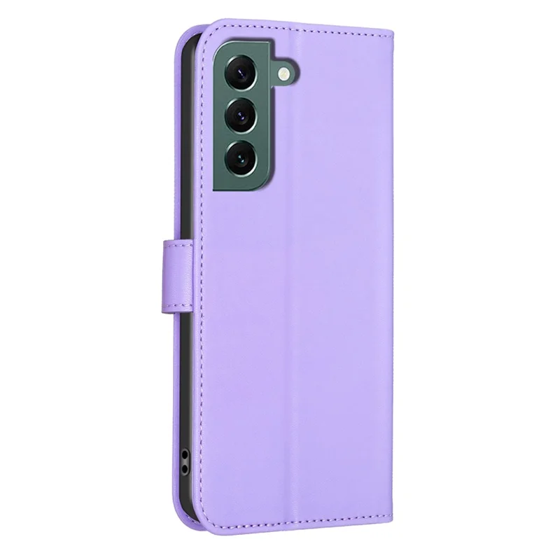 For Samsung Galaxy S23 FE Case Clover Pattern Leather Wallet Flip Phone Cover - Purple