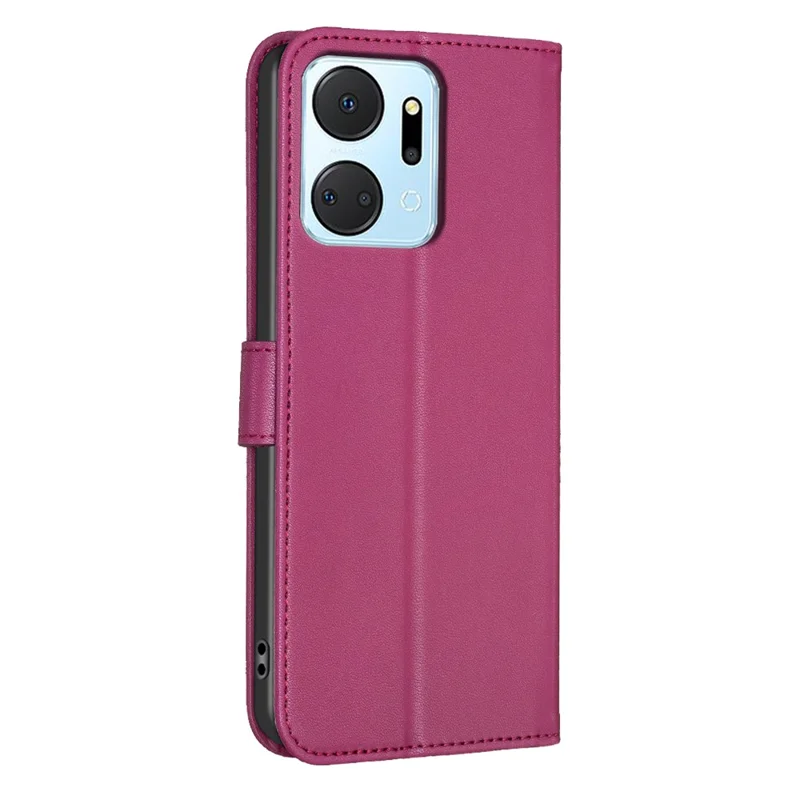 For Honor X7a 4G Wallet Case Clover Imprinted Magnetic Folio PU Leather Phone Cover - Rose