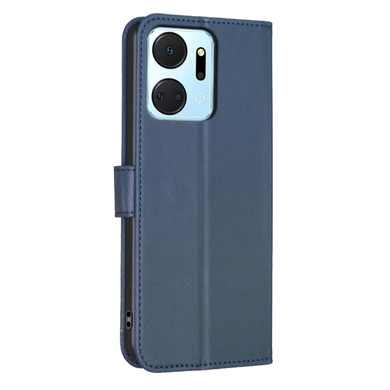 For Honor X7a 4G Wallet Case Clover Imprinted Magnetic Folio PU Leather Phone Cover - Blue