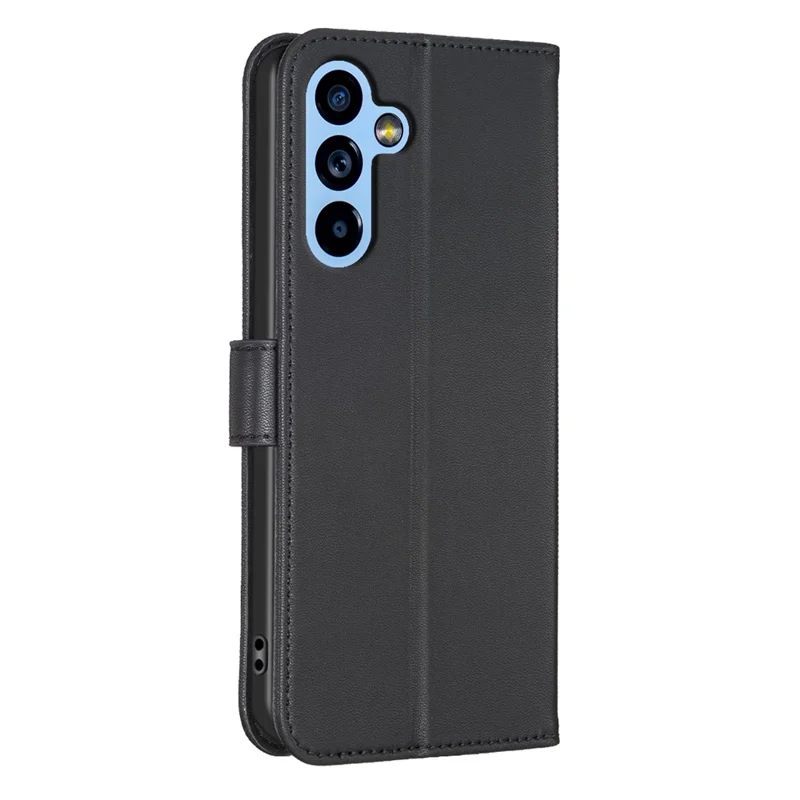 For Samsung Galaxy A54 5G PU Leather Case Clover Imprinted Stand Shockproof Phone Cover - Black