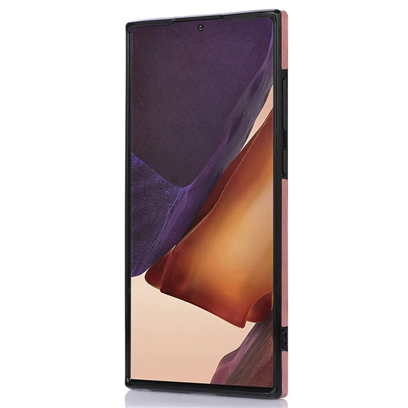 For Samsung Galaxy S24 Ultra Case Card Holder Kickstand PU Leather+TPU Phone Cover - Rose Gold