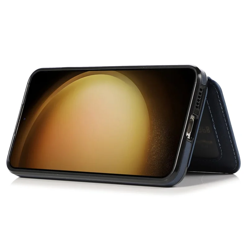 For Samsung Galaxy S25+ / S24+ Cell Phone Case with Card Holder Kickstand PU Leather+TPU Cover - Blue