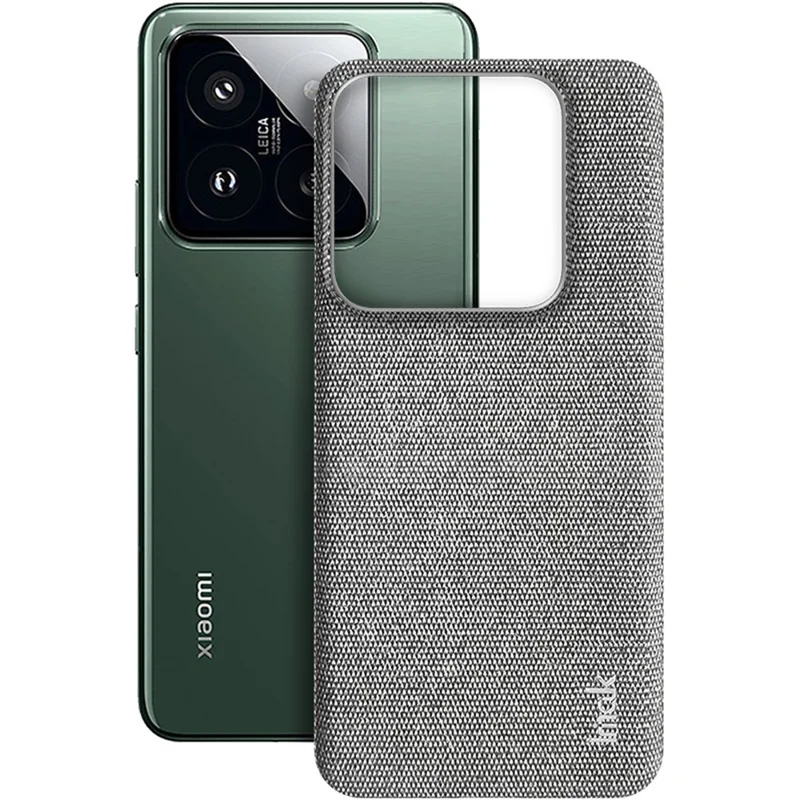 IMAK Ruiyi Series for Xiaomi 14 Case Cloth Texture Anti-scratch Phone Back Cover - Light Grey