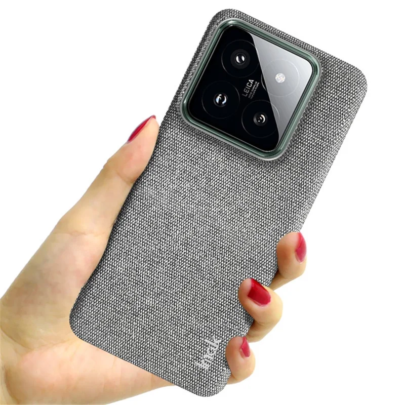 IMAK Ruiyi Series for Xiaomi 14 Case Cloth Texture Anti-scratch Phone Back Cover - Light Grey