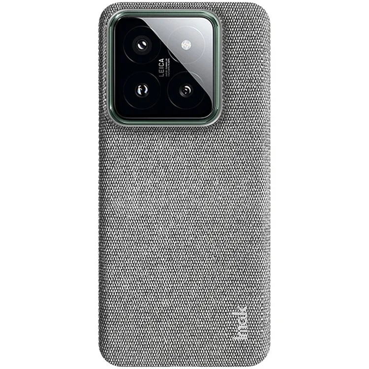 IMAK Серия Ruiyi для Xiaomi 14 Pro Чехол PU Leather Coated PC Cloth Texture Phone Cover - Light Grey
