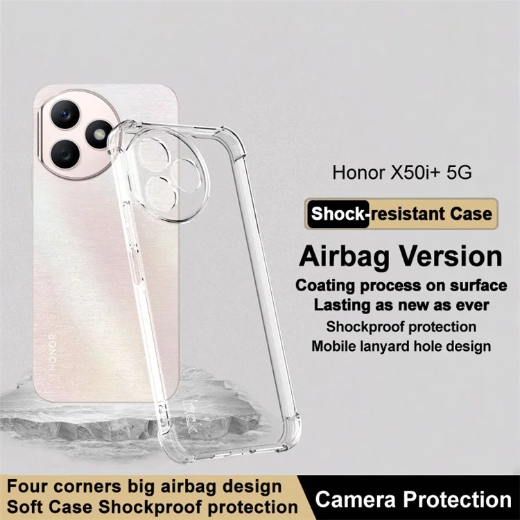 IMAK For Honor X50i+ 5G Funda de TPU Anticaídas Airbag de Esquina para Teléfono - Transparente