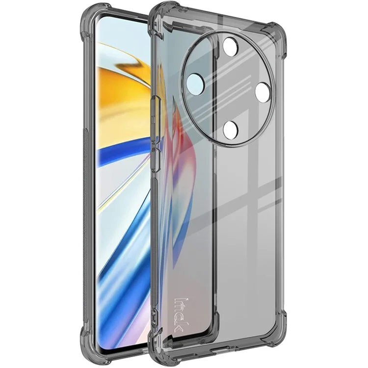 IMAK Для Honor X9b 5G / Magic6 Lite 5G Чехол для телефона Устойчивый к царапинам Подушка безопасности в углах TPU Обложка - Прозрачный черный