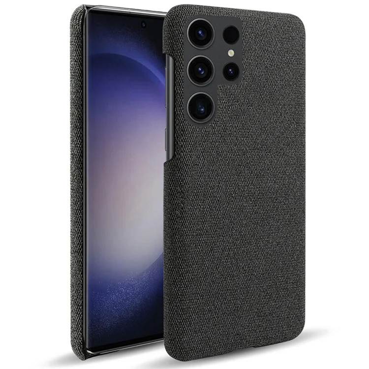 Чехол для телефона для Samsung Galaxy S24 Ultra Case Защита от пыли Ткань + PC Корпус телефона - Черный